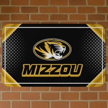 Missouri Tigers Silver Halftone Black Doormat