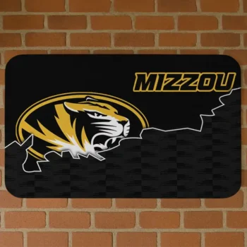 Missouri Tigers Tribal Detailing Black Doormat
