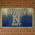 Navy Midshipmen Pixel Blur Blue Doormat