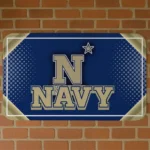 Navy Midshipmen Silver Halftone Blue Doormat