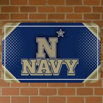 Navy Midshipmen Silver Halftone Blue Doormat