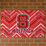 NC State Wolfpack Chevron Geometrics Red Doormat