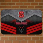 NC State Wolfpack Chevron Points Red Black Doormat