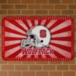 NC State Wolfpack Helmet Centerpiece Red Doormat