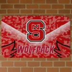 NC State Wolfpack Layered Lines Red Doormat