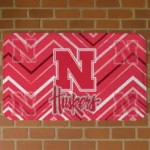 Nebraska Cornhuskers Chevron Geometrics Red Doormat