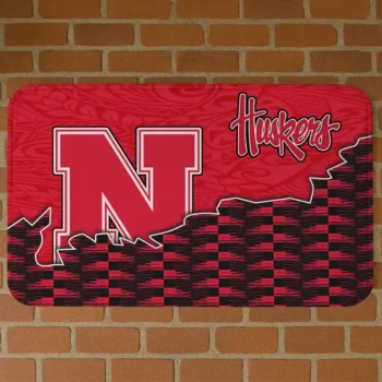 Nebraska Cornhuskers Tribal Detailing Red Black Doormat