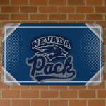 Nevada Wolf Pack Silver Halftone Blue Doormat