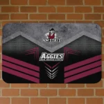 New Mexico State Aggies Chevron Points Crimson Black Doormat