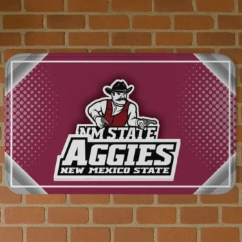 New Mexico State Aggies Silver Halftone Crimson Doormat
