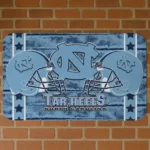 North Carolina Tar Heels Helmet Illustration Light Blue Doormat