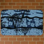 North Carolina Tar Heels Palm Silhouette Light Blue Black Doormat