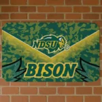 North Dakota State Bison Layered Lines Green Doormat