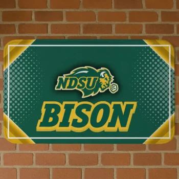 North Dakota State Bison Silver Halftone Green Doormat