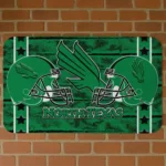 North Texas Mean Green Helmet Illustration Green Doormat