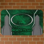 North Texas Mean Green Hexagon Oval Green Doormat