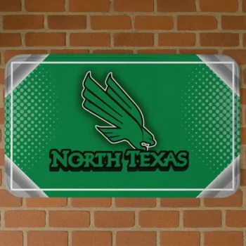 North Texas Mean Green Silver Halftone Green Doormat