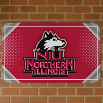 Northern Illinois Huskies Silver Halftone Red Doormat