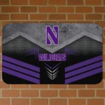 Northwestern Wildcats Chevron Points Purple Black Doormat