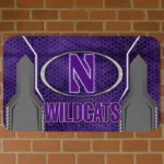 Northwestern Wildcats Hexagon Oval Purple Doormat