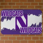 Northwestern Wildcats Plate Rip Purple Doormat