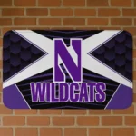 Northwestern Wildcats Techno Camo Purple Black Doormat