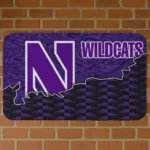 Northwestern Wildcats Tribal Detailing Purple Black Doormat