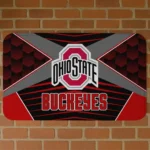 Ohio State Buckeyes Techno Camo Scarlet Black Doormat