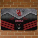 Oklahoma Sooners Chevron Points Crimson Black Doormat