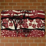 Oklahoma Sooners Palm Silhouette Crimson Black Doormat