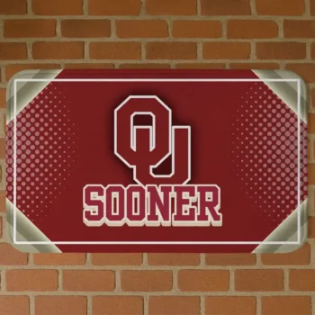 Oklahoma Sooners Silver Halftone Crimson Doormat