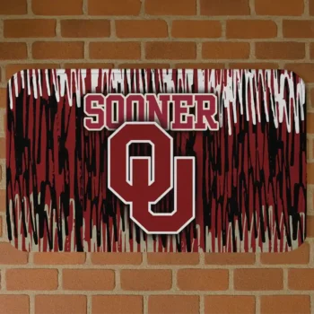 Oklahoma Sooners Vertical Flow Crimson Doormat