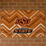 Oklahoma State Cowboys Chevron Geometrics Orange Doormat