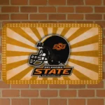 Oklahoma State Cowboys Helmet Centerpiece Orange Doormat
