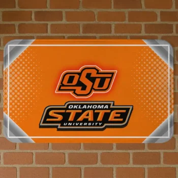 Oklahoma State Cowboys Silver Halftone Orange Doormat