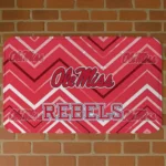 Ole Miss Rebels Chevron Geometrics Red Doormat