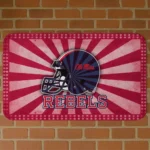 Ole Miss Rebels Helmet Centerpiece Red Doormat