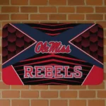 Ole Miss Rebels Techno Camo Red Black Doormat