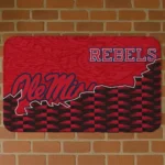 Ole Miss Rebels Tribal Detailing Red Black Doormat