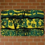Oregon Ducks Palm Silhouette Green Black Doormat