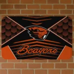 Oregon State Beavers Techno Camo Orange Black Doormat