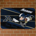 Personalized Akron Zips Mickey Quarterback Blue Black Doormat