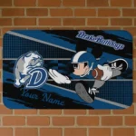 Personalized Drake Bulldogs Mickey Quarterback Blue Black Doormat