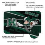 personalized-hawaii-rainbow-warriors-mickey-quarterback-green-black-doormat-best-selling.webp