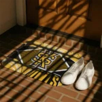 personalized-kennesaw-state-owls-football-crest-gold-black-doormat-best-selling.webp