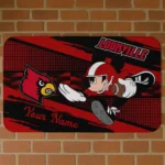 personalized-louisville-cardinals-mickey-quarterback-red-black-doormat-best-selling.webp