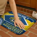 personalized-marquette-golden-eagles-football-crest-blue-black-doormat-best-selling.webp