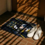 personalized-notre-dame-fighting-irish-mickey-quarterback-navy-black-doormat-best-selling.webp