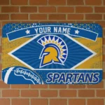 Personalized San Jose State Spartans Football Crest Blue Black Doormat