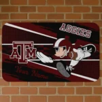 Personalized Texas A&M Aggies Mickey Quarterback Maroon Black Doormat